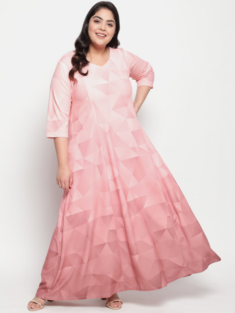 Amydus Women Plus Size Peach Maxi Dress - Image 2