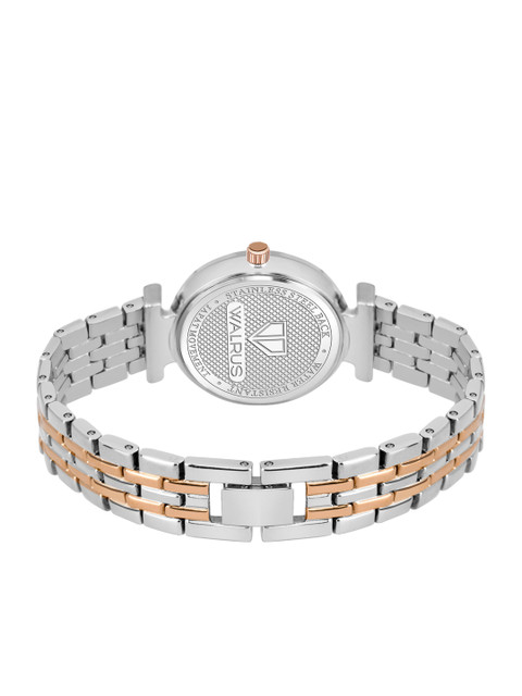 Walrus Women Silver-Toned Brass Dial & Rose Gold Toned Stainless Steel Bracelet Style Straps Analogue Watch - Image 4