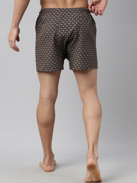 RARE RABBIT Men Brown & Beige Printed Pure Cotton Boxers - Image 3