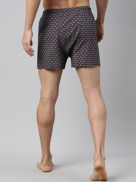RARE RABBIT Men Black & White Printed Pure Cotton Boxers JUEL BLACK - Image 3