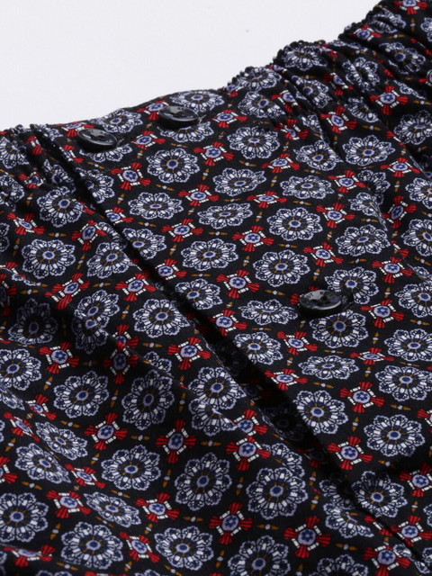 RARE RABBIT Men Black & White Printed Pure Cotton Boxers JUEL BLACK - Image 5
