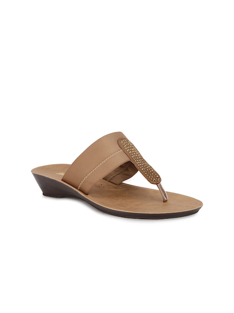 Bata Women Beige PU Comfort Sandals