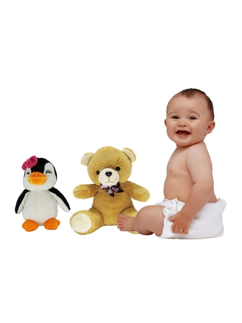 Dimpy Stuff Kids Set Of 2 Brown & White Animal Soft Toys - Image 4