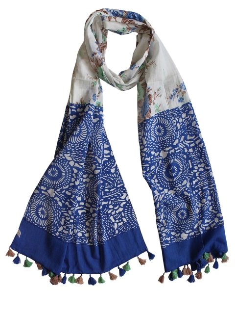 

Vozaf Women Blue Printed Stole
