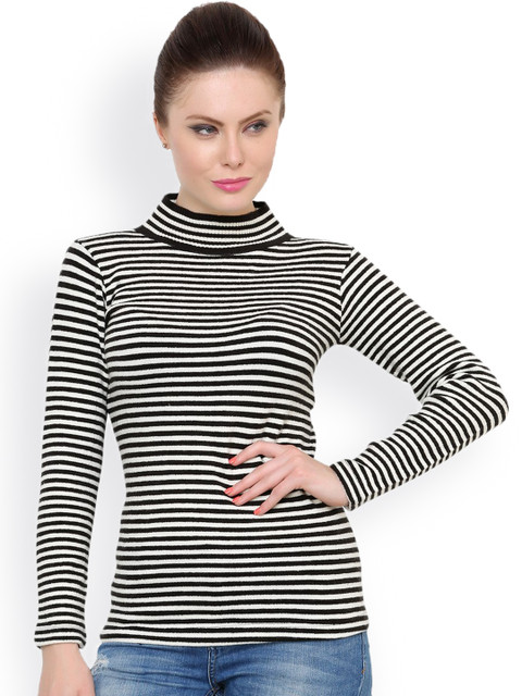 

Renka Black & White Striped Sweater