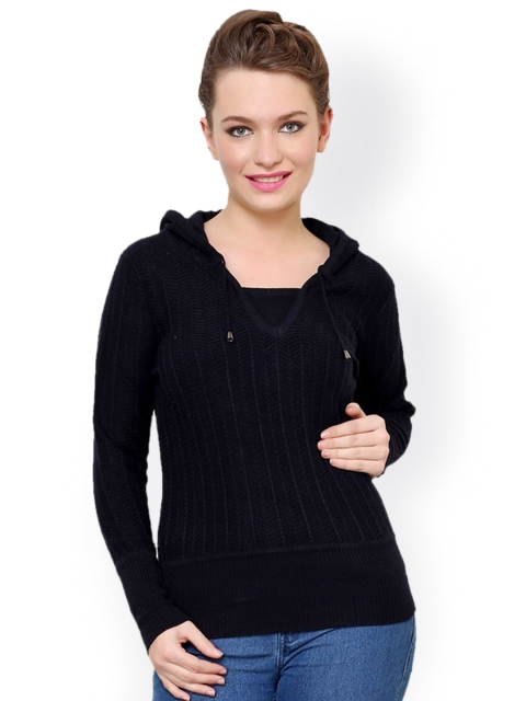 

Renka Navy Hooded Sweater, Navy blue