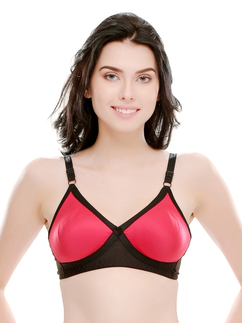 

Clovia Red & Black T-shirt Bra BRF240P13
