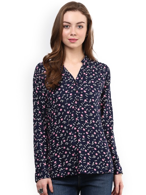 

Hapuka Navy Printed Top, Navy blue