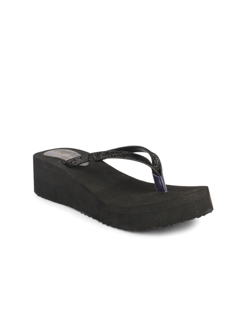 

Shoetopia Women Black Embellished Wedges