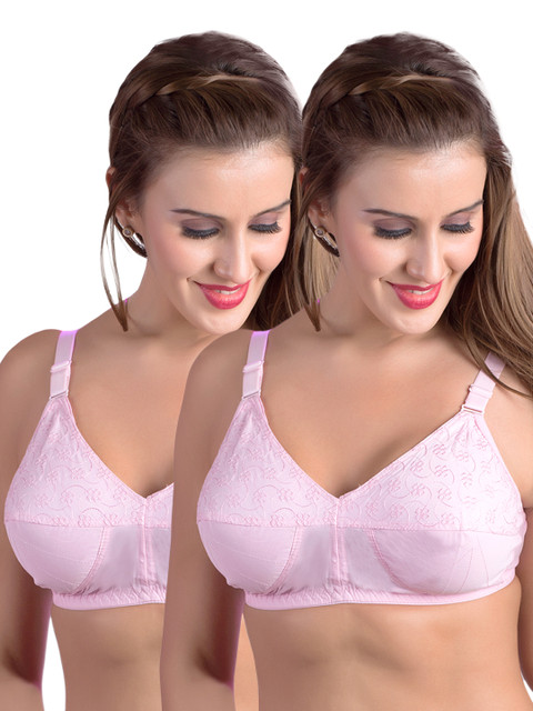 

Rajnie Pack of 2 Full-Coverage Bras RJ-635-PK-2P-NS-44D, Pink