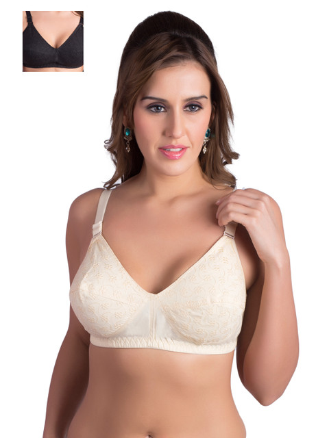 

Rajnie Pack of 2 Full-Coverage Bras RJ-637-SK-BL-NS, Nude