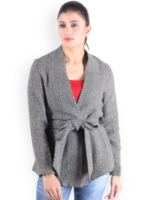 

Owncraft Black & White Belted Tweed Woollen Coat