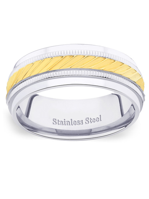

Peora Men Silver-Toned & Yellow Ring