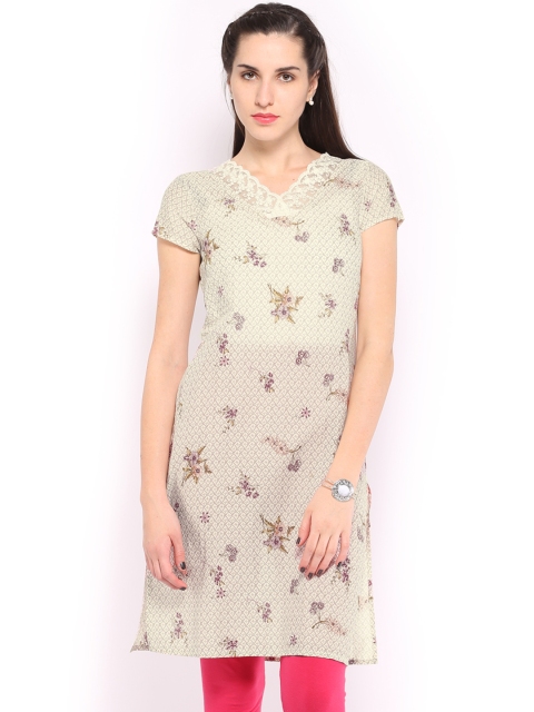 

W Women Beige Printed Kurta