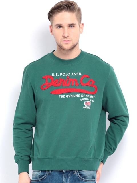 

U.S. Polo Assn. Denim Co. Men Teal Green Sweatshirt