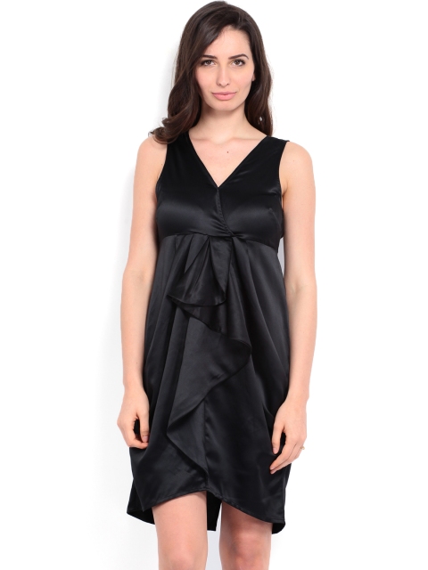 

Vero Moda Black Lyngholm Satin Finish Fit & Flare Dress