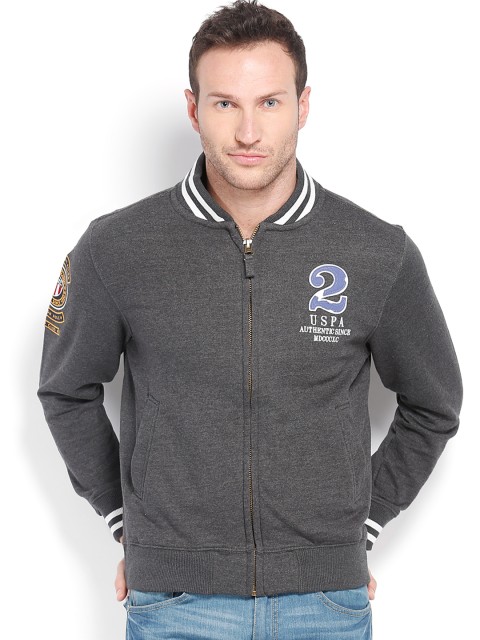 

U.S. Polo Assn. Denim Co. Men Charcoal Grey Sweatshirt