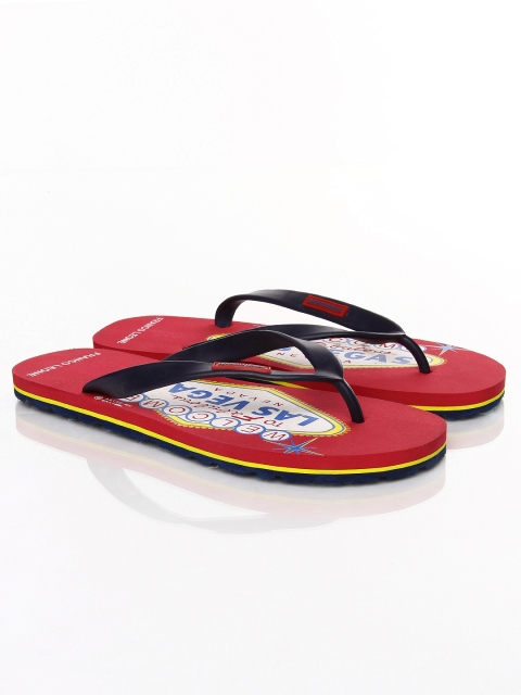 

Franco Leone Men Navy & Red Printed Flip-Flops, Navy blue