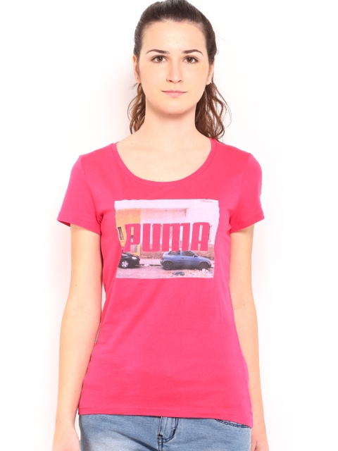 

Puma Women Pink Printed Round Neck T-Shirt