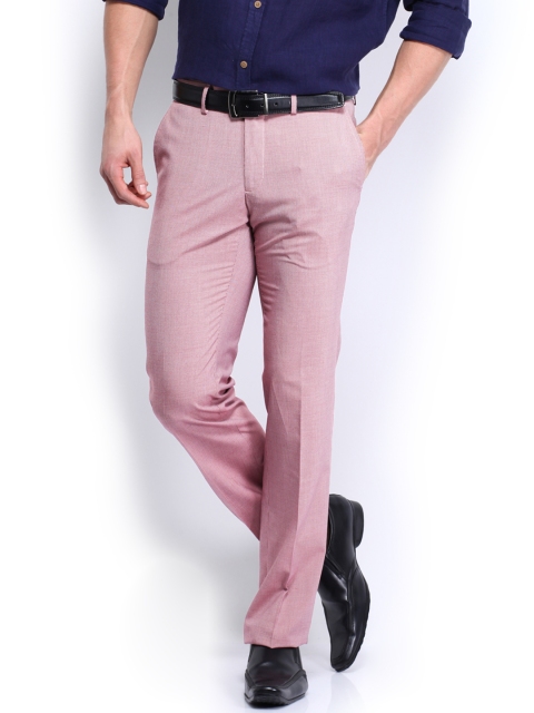 

Arrow Men Red Micro Checked Slim Fit Formal Trousers