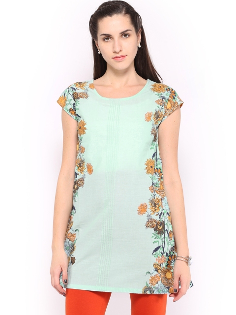 

W Women Green Printed Kurta