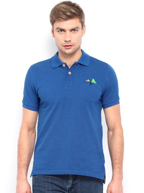 

United Colors of Benetton Men Blue Polo T-shirt