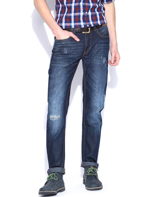 

Roadster Blue Skinny Fit Distressed Jeans