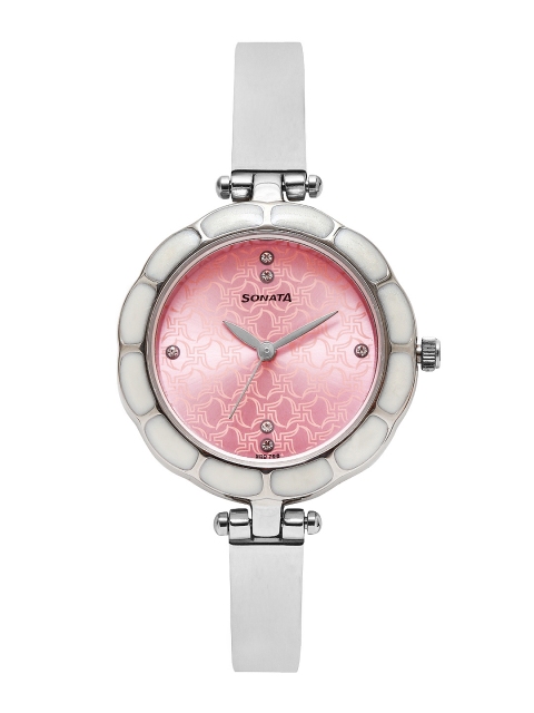 

Sonata Women Pink Dial Watch 8120SM01