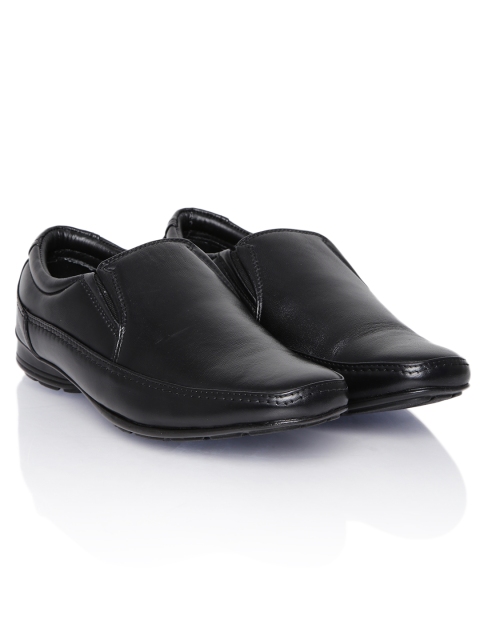 

Franco Leone Men Black Leather Semiformal Shoes