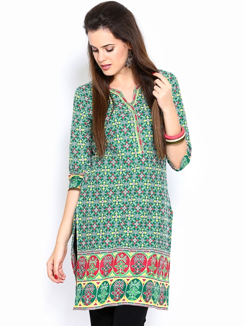 

Aurelia Women Green Printed Kurta
