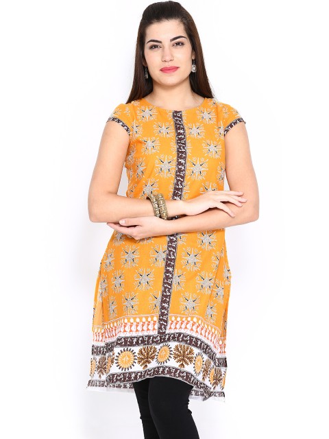 

Aurelia Women Yellow Printed Kurta