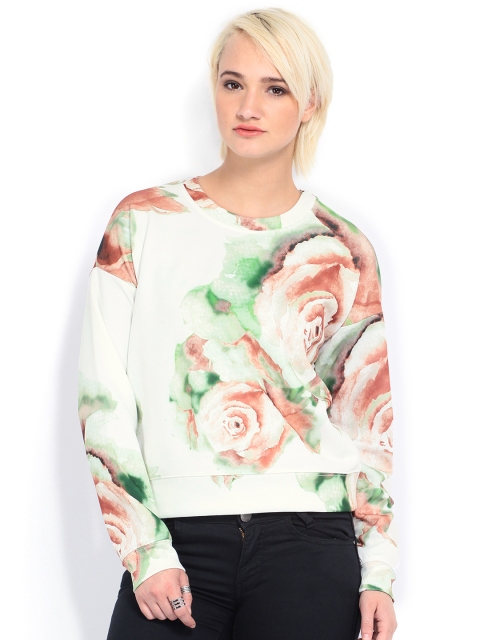 

Vero Moda Women White & Brown Printed Top