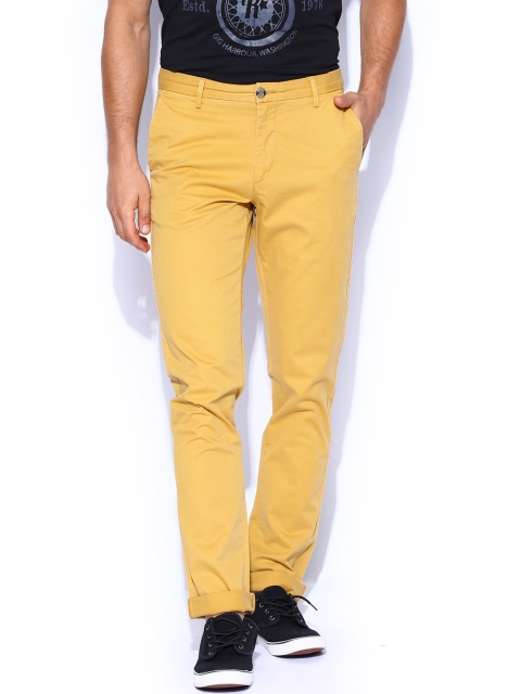 

U.S. Polo Assn. Men Mustard Yellow Slim Fit Chino Trousers