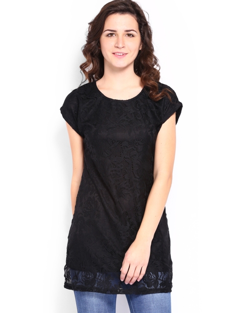 

People Women Black Lace Tunic