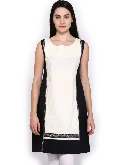 

W Women Black & Off-White Kurta