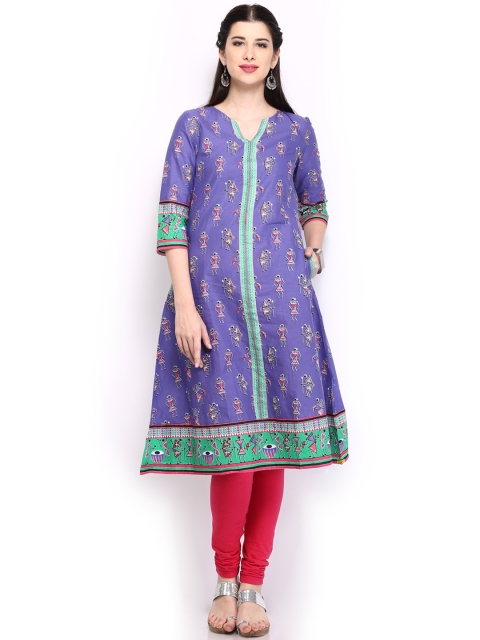 

Aurelia Women Purple Printed Anarkali Kurta