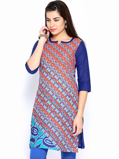 

Aurelia Women Blue Printed Kurta