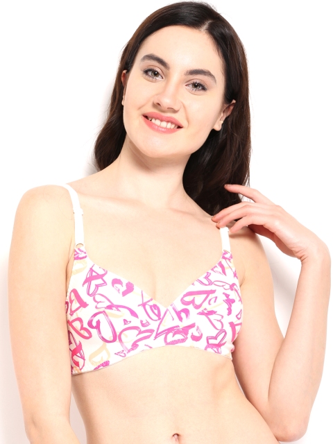 

Triumph White & Pink Printed Full-Coverage Bra 203I922