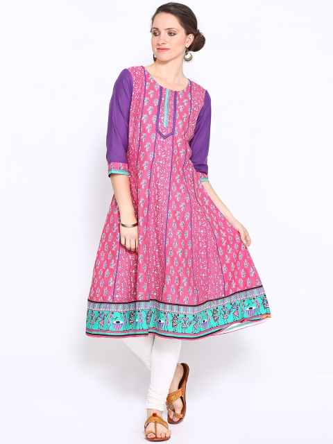 

Aurelia Women Pink Printed Anarkali Kurta