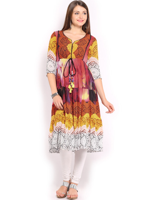 

Rain & Rainbow Women Multicoloured Printed Anarkali Kurta, Multi