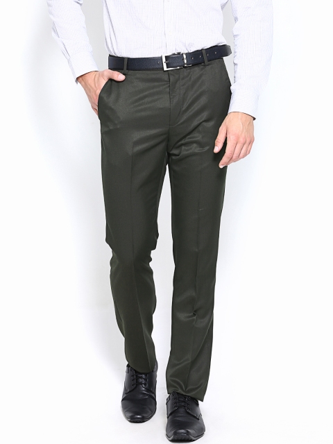 

Arrow New York Men Olive Green Tapered Fit Formal Trousers
