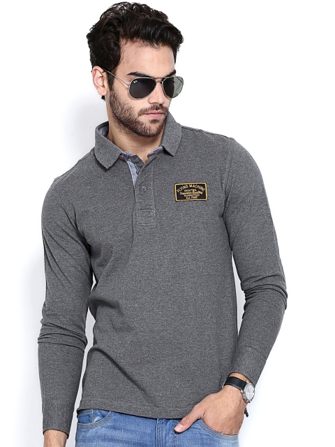 

Flying Machine Men Grey Polo T-shirt