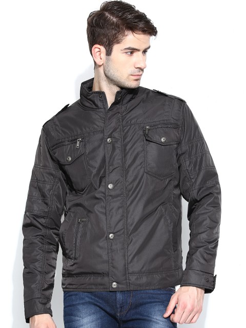 

Arrow Sport Men Charcoal Grey Textured Padded Jacket