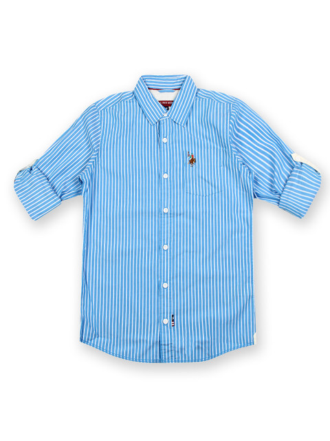 

U.S. Polo Assn. Kids Boys Blue & White Striped Casual Shirt
