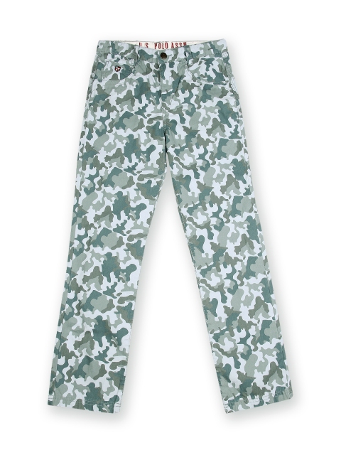 

U.S. Polo Assn. Kids Boys Blue & Grey Camouflage Printed Trousers