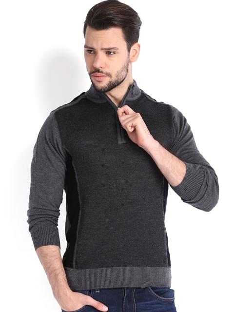 

Arrow New York Men Charcoal Grey Woollen Sweater