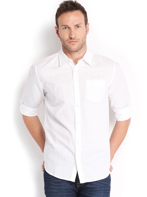 

People Men White Relaxed Fit Casual Shirt