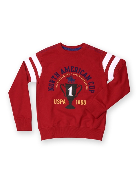 

U.S. Polo Assn. Kids Boys Red Printed Sweatshirt