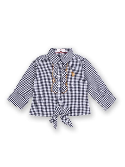 

U.S. Polo Assn. Kids Girls Blue & White Checked Shirt