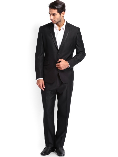 

V Dot by Van Heusen Men Black Slim Fit Single-Breasted Suit